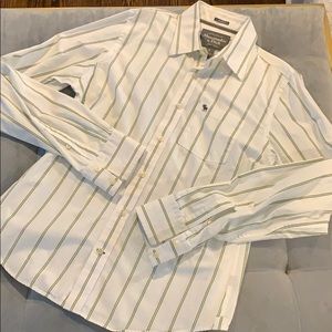 Abercrombie & Fitch Muscle Large Green Pin Stripe